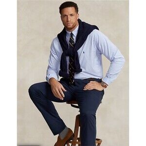 Polo Ralph Lauren Button Down Shirt Mens Big 3X Blue Stripe Preppy Grunge Casual